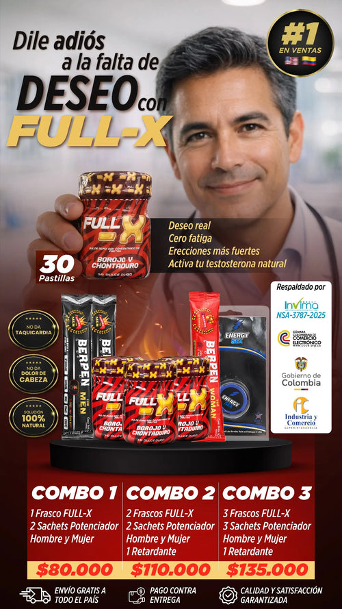 Full X: Dile adiós a la flacidez y recupera tu erección de roca